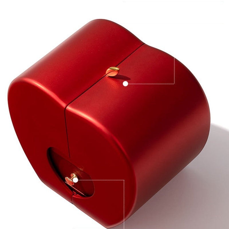 LX EMPIRE red apple-shaped jewelry box with a hidden drawer, perfect for gifts.